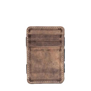 Cartera de Cuero de Primera Calidad con Banda de Seguridad para Dinero, Múltiples Ranuras para Tarjetas de Crédito y Efectivo, Acabado Vintage Desgastado - Product Image 1