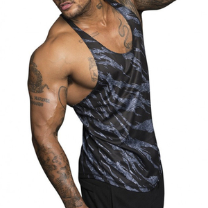 Camisetas sin mangas para hombre, al por mayor, 100% poliéster, transpirables, de malla, ecológicas, lavadas, tallas grandes, personalizadas con diseño propio, sublimadas. - Product Image 3