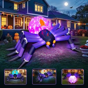 Decorazione Gonfiabile a Forma di Ragno per Halloween da Esterno, 2,4 Metri, con LED a Fiamma Rotante a 3 Colori - Product Image 4