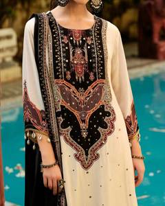 ชุดปาร์ตี้ผ้าซิมเมอร์แบบกลับด้านได้ คอลเลคชั่นพิเศษสำหรับวันอีด สไตล์ปากีสถาน หรูหรา ระยิบระยับ - Product Image 5