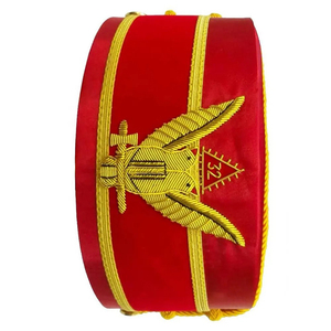 Premium Quality Royal Arch Masonic Triple Tau Cap New Ceremonial Crown Embroidered 100% Cotton Breathable Adjustable <b>Hat</b> - Product Image 4