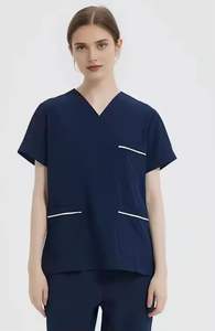 Uniformes Médicos: Blusa Sanitaria Ajustada y Pantalones Jogger de Lona con Múltiples Bolsillos, Sin Costuras y Resistentes a la Penetración de Agujas - Product Image 3