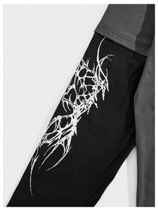 Camiseta de Manga Larga con Estampado Gótico Oscuro, de Felpa, para Hombre, Cuello Redondo, Jersey de Algodón, Estilo Otoñal, Logotipo Personalizado, OEM ODM - Product Image 4