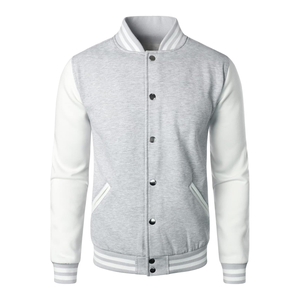 2024 Top Selling Winter Varsity <b>Puffer</b> <b>Jacket</b> High Quality Wool Body Leather Sleeves Custom Chenile Flat Embroidery Stand <b>Thin</b> - Product Image 2