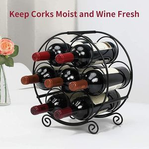 Porte-vin moderne en métal, design rotatif pour 12 bouteilles, pour l'ameublement de la maison - Product Image 4