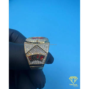 Anillo Redondo de Plata de Ley 925 con Diamante Moissanita, Tono Dorado, Joyería de Lujo con Incrustaciones de Diamantes para Compradores Mayoristas - Product Image 5