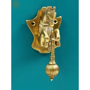 Aldaba de puerta de caballo de latón pequeño hecho a mano de 5 pulgadas, artículo de decoración para el hogar hecho en India, categoría de producto Knick-Knack - Product Image 2