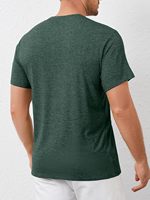 T-shirt en coton doux pour homme, col rond, manches courtes, coupe ajustée, respirant, écologique, en jersey uni, vente en gros