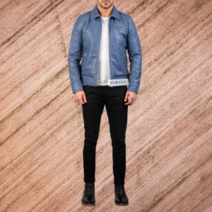 Vente en gros Veste en cuir véritable élégante pour hommes de qualité supérieure avec col montant Gamme exclusive de design à la mode - Product Image 6