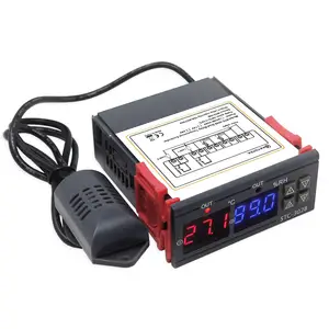 Termostat Digital, kontrol kelembapan suhu higrometer STC 3028 AC 110V 220V DC 12V pengontrol inkubator higrometer