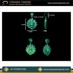 จี้เพชรโมอิสซาไนต์ดีไซน์การ์ตูนฮิปฮอปสุดเท่ห์ รูปหน้าโกคูไซย่า ชุบทองคำแท้ 10K สำหรับผู้ชาย เหมาะสำหรับงานปาร์ตี้ - Product Image 5