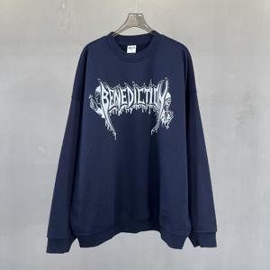 Sweat-shirt unisexe personnalisé en coton 100% pour l'hiver, coupe oversize, col rond, broderie machine, style streetwear, pull uni - Product Image 3