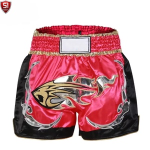 Pantalones Cortos de Entrenamiento de MMA para Hombre, Cintura Elástica con Cordón, Secado Rápido, Diseño Estampado, Poliéster/Algodón, para Grappling - Product Image 5