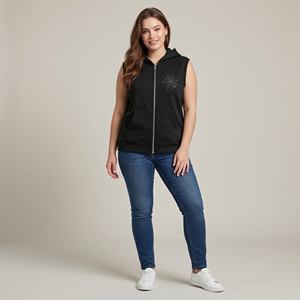 Felpe con <span class=keywords><strong>Cappuccio</strong></span> <span class=keywords><strong>Senza</strong></span> Maniche in Cotone 100% Personalizzate all'Ingrosso, Vestibilità Regolare, Stampa Grafica, per Palestra e Uso Casual - Product Image 2