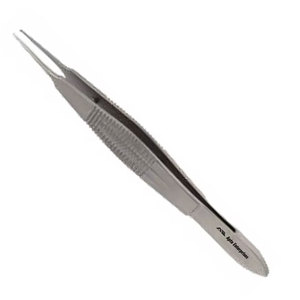 Pince à suture Castroviejo Premium 1x2 dents, 0,9 mm de large, 11,5 cm de longueur totale, instrument micro-chirurgical manuel à poignée ergonomique - Product Image 6