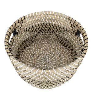 Set of 3 round seagrass <b>baskets</b> with custom patterns Handmade <b>Storage</b> <b>Basket</b> Wholesale eco-friendly Made in Vietnam - Product Image 5