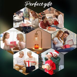 Scaldacera Elettrico Dorato con Timer e Dimmer, Lampada Profumata a 2 Lampadine, Scaldacandele per la Festa della Mamma e Compleanni - Product Image 3