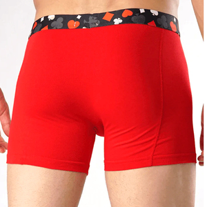 Calzoncillos bóxer de cintura media para hombre, sin costuras, de spandex, con estampado digital, transpirables, de punto, de secado rápido, con logo personalizado, cintura sólida - Product Image 2
