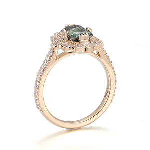 <b>Fine</b> <b>Rings</b> 925 Silver 10K Gold D VVS1 Moissanite <b>Ring</b> Green Color Custom Unisex Moissanite Diamond <b>Ring</b> Romantic Anniversary - Product Image 2