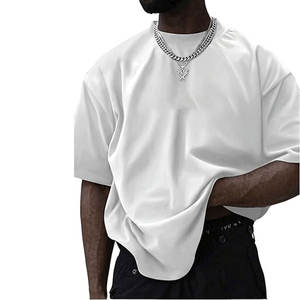 Camiseta Oversize para Hombre con Estampado de Letras, Manga Corta, Hombros Caídos, Cuello Redondo, Estilo Casual Urbano, Ajuste Holgado, Algodón, Moda de Verano - Product Image 1