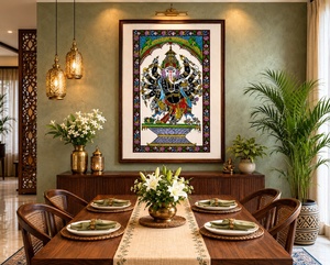 Authentique Pattachitra en bois d'Odisha, décoration murale Ganesha |   Décoration artisanale indienne traditionnelle pour la maison - Product Image 4