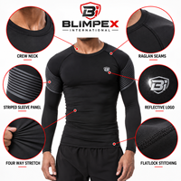 T-shirt de compression à manches longues pour homme, idéal pour l'entraînement en salle de sport, sous-vêtement de sport, fabricant OEM en marque blanche