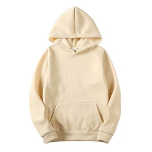 <b>Men</b>’s Winter Cotton Terry <b>Hoodie</b> Casual Solid Color <b>Sweatshirt</b> Breathable High Quality Pullover With Embroidered Pocket - Product Image 1