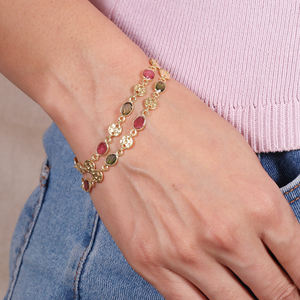 Pulsera de Turmalina Chapada en Oro a Bajo Precio para Mujer, para Compromiso, Boda o Fiesta - Product Image 3