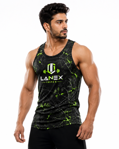 Custom Men's Black Green Camo Gym Tank Top Sublimation Quick Dry Fitness <b>Stringer</b> <b>Vest</b> Bodybuilding Sleeveless Workout Polyester - Product Image 2