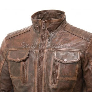Chaqueta de Cuero Sintético Casual para Hombre, Talla Grande, con Cierre, Corte Ajustado, para Otoño e Invierno, Estilo Motociclista - Product Image 3