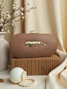 Bolso de mano de diseñador para mujer, marca Rose for Canvas, estilo Sabyasachi, con cremallera, estampado de leopardo, bordado, moderno, para cosméticos, invierno - Product Image 2