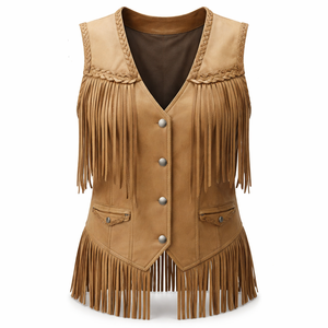 Chalecos de Cuero Tejido con Flecos al por Mayor para Mujer - Diseños Ecológicos y Transpirables Personalizados Directamente del Fabricante - Product Image 1