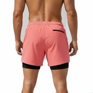 Men's Summer Sport <b>Shorts</b> 2 in 1 Inner <b>Compression</b> Layer Quick Dry Zip Pockets Custom Logo OEM Bulk Manufacturer - Product Image 2