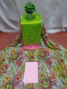 Dirac Somalí Fransawi de Última Moda, de la Mejor Calidad, con Jacquard, Patrón Floral Simple, Trabajo Intrincado con Piedras, Ligero, para Fiestas - Product Image 3