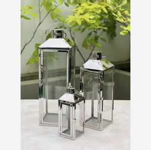 Elegant Tabletop Stainless Steel <b>Lantern</b> For Dining Decor Creating Refined Atmosphere For Events & Weddings - Product Image 4