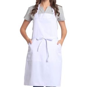 Adjustable Bib <b>Apron</b> with Long Ties for Women Men 18 Colors Chef <b>Kitchen</b> Cooking - Product Image 1