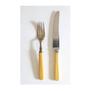 Cuillère à salade élégante en acier inoxydable, ensemble de couverts avec poignée torsadée en os, décor de table, couverts, ménage, hôtel et restaurant - Product Image 5