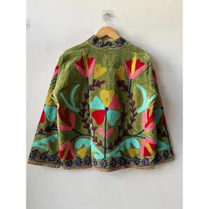 Chaqueta Corta de Algodón con Bordado Suzani, Estilo Boho, para Otoño, Regalo para Ella, Moda Artesanal - Product Image 4