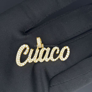 Joyería de moda S925 con Vvs Moissante Hip Hop Colgante personalizado Vvs Moissanite Colgante personalizado Collar Cadena de tenis - Product Image 4