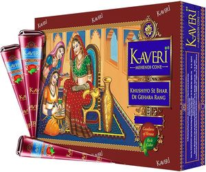 Cono de Henna India Kaveri, Tinta para Tatuajes Temporales Semipermanentes, Pasta de Henna Color Marrón, Henna Natural para Bodas, 370g - Product Image 4