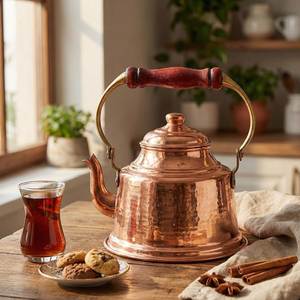 Durable Copper Water <b>Kettle</b> Wooden Handle Stovetop Teapot for Daily Kitchen Use <b>Tea</b> Coffee Serving Purpose Home Hotel Restaurant - Product Image 6