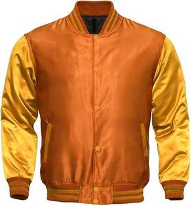 Veste universitaire en satin personnalisée pour homme, idéale pour la saison hivernale de baseball, en tissu satiné, style Letterman - Product Image 2