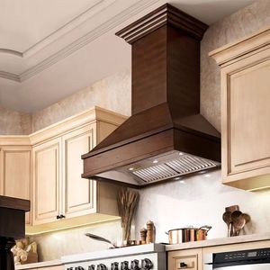 Hotte de cuisine fonctionnelle en cuivre, fabriquée avec un matériau en cuivre durable, offrant une extraction efficace des fumées et un aspect élégant - Product Image 4