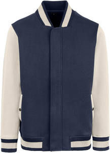 Veste Bomber Vintage en Coton Polaire avec Manches en Cuir, Style Baseball et Universitaire, Personnalisable pour Homme - Product Image 2