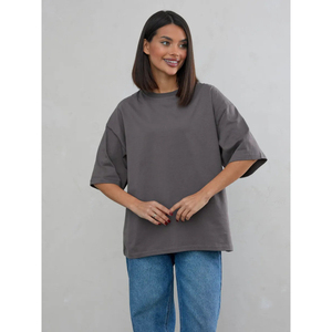 Camiseta de Verano para Mujer al por Mayor, de Alta Calidad, Sencilla, Casual, Holgada, Cómoda, Transpirable, de Algodón Ecológico, Estilo Informal - Product Image 3
