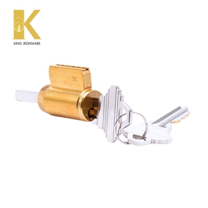 Cerradura de Cilindro de Latón Satinado, Latón Personalizado, 5 Pernos, Ranura para Llave SC, Logotipo Personalizado Disponible - Product Image 2