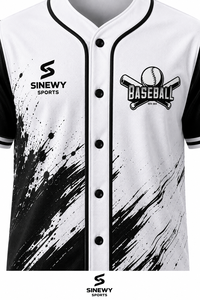Maillot de baseball personnalisé SINEWY SPORTS unisexe à manches courtes blanc et noir, impression par sublimation, évacuation de l'humidité, grandes tailles, coupe classique, pour tous - Product Image 5
