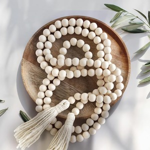 Custom 100 Beads Polished Round Wooden <b>Rosary</b> Prayer Tasbeeh High Quality Catholic Muslim Religious Symbol Personalized - Product Image 2
