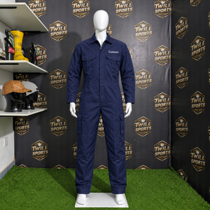 Custom <b>Mens</b> Safety Work Coverall Cotton Industrial <b>Jumpsuit</b> Long Sleeve Heavy Duty Factory Mechanic Construction Uniform - Product Image 5