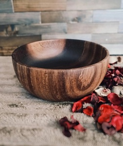 Tazón para Servir Ensaladas de Madera de Acacia Hecho a Mano, con Grano Único, Ecológico, Duradero, 1 kg, Estilo Americano - Product Image 6